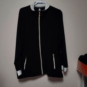 Avenue Athletic Black With White Trim Zip Up Jacket 26/28 Plus Size
